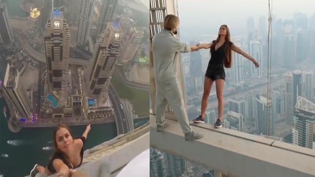 Viki Odintcova: Instagram model dangles off skyscraper in 