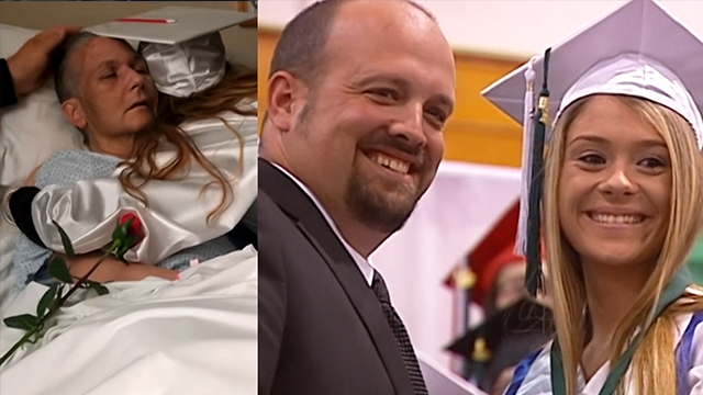 Student graduates in dying mom's hospital room