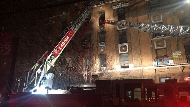 The New York City Fire Department responds to a 4-alarm fatal fire Thursday night at an apartment building in the Bronx, one of New York City's boroughs. (Twitter/FDNY)