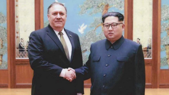 (The White House) White House releases two photos of Mike Pompeo's meeting with North Korea's Kim Jong Un.